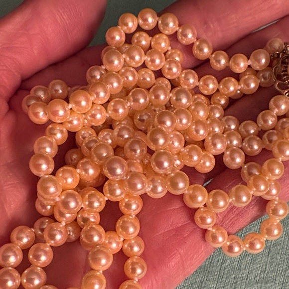 Golden Akoya Pearls, Triple Strand 14K - Picture 7 of 12